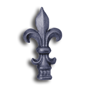 1" Fully Weldable Hot Stamped Steel Fleur-de-Lis Finial fully weldable hot stamped steel flur-de-lis finial, flur de lis finials, weldable finials, weldable, fence accessories, weldable fence accessories, hot stamped steel fence accessories, hot stamped steel finials, hot stamped steel post caps, weldable post caps, weldable steel post caps, decorative post caps, decorative finials, fluer de les, ts distributors