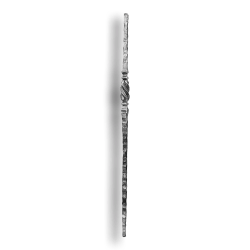 Forged Steel Newel Post - 1" Sq. Material forged steel scrolls, forged panels, metal stair balusters, rail balusters, steel rail balusters, forged steel rosettes, steel balcony balusters, steel pickets, hammered metal stair baluster, hammered metal railing balusters, hand forged balusters, balusters with bushings, forged newel posts, forged rail panels, powder coated steel forgings, forged steel elemetns, stamped steel elements, fully weldable leaves, fully weldable flowers, pressed steel elements, weldable cast steel leaves, forged steel spheres, forged steel baskets