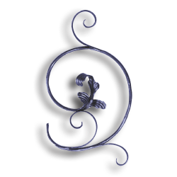 Forged Steel Floral Panel forged steel scrolls, forged panels, metal stair balusters, rail balusters, steel rail balusters, forged steel rosettes, steel balcony balusters, steel pickets, hammered metal stair baluster, hammered metal railing balusters, hand forged balusters, balusters with bushings, forged newel posts, forged rail panels, powder coated steel forgings, forged steel elemetns, stamped steel elements, fully weldable leaves, fully weldable flowers, pressed steel elements, weldable cast steel leaves, forged steel spheres, forged steel baskets