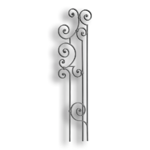 Forged Steel Stair and Rail Baluster - 9/16" x 5/16" Material forged steel scrolls, forged panels, metal stair balusters, rail balusters, steel rail balusters, forged steel rosettes, steel balcony balusters, steel pickets, hammered metal stair baluster, hammered metal railing balusters, hand forged balusters, balusters with bushings, forged newel posts, forged rail panels, powder coated steel forgings, forged steel elemetns, stamped steel elements, fully weldable leaves, fully weldable flowers, pressed steel elements, weldable cast steel leaves, forged steel spheres, forged steel baskets