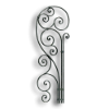 Forged Steel Rail Panel - 9/16" x 5/16" Material forged steel scrolls, forged panels, metal stair balusters, rail balusters, steel rail balusters, forged steel rosettes, steel balcony balusters, steel pickets, hammered metal stair baluster, hammered metal railing balusters, hand forged balusters, balusters with bushings, forged newel posts, forged rail panels, powder coated steel forgings, forged steel elemetns, stamped steel elements, fully weldable leaves, fully weldable flowers, pressed steel elements, weldable cast steel leaves, forged steel spheres, forged steel baskets