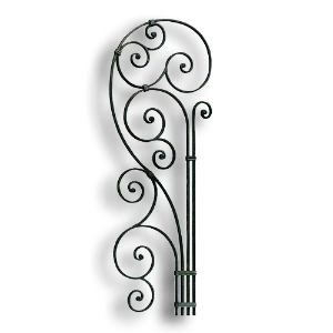 Forged Steel Rail Panel - 9/16" x 5/16" Material forged steel scrolls, forged panels, metal stair balusters, rail balusters, steel rail balusters, forged steel rosettes, steel balcony balusters, steel pickets, hammered metal stair baluster, hammered metal railing balusters, hand forged balusters, balusters with bushings, forged newel posts, forged rail panels, powder coated steel forgings, forged steel elemetns, stamped steel elements, fully weldable leaves, fully weldable flowers, pressed steel elements, weldable cast steel leaves, forged steel spheres, forged steel baskets