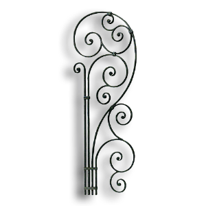 Forged Steel Rail Panel - 9/16" x 5/16" Material forged steel scrolls, forged panels, metal stair balusters, rail balusters, steel rail balusters, forged steel rosettes, steel balcony balusters, steel pickets, hammered metal stair baluster, hammered metal railing balusters, hand forged balusters, balusters with bushings, forged newel posts, forged rail panels, powder coated steel forgings, forged steel elemetns, stamped steel elements, fully weldable leaves, fully weldable flowers, pressed steel elements, weldable cast steel leaves, forged steel spheres, forged steel baskets