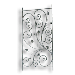 Forged Steel Rail Panel - 9/16" x 5/16" Material forged steel scrolls, forged panels, metal stair balusters, rail balusters, steel rail balusters, forged steel rosettes, steel balcony balusters, steel pickets, hammered metal stair baluster, hammered metal railing balusters, hand forged balusters, balusters with bushings, forged newel posts, forged rail panels, powder coated steel forgings, forged steel elemetns, stamped steel elements, fully weldable leaves, fully weldable flowers, pressed steel elements, weldable cast steel leaves, forged steel spheres, forged steel baskets