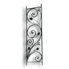 Forged Steel Rail Panel - 9/16" x 5/16" Material forged steel scrolls, forged panels, metal stair balusters, rail balusters, steel rail balusters, forged steel rosettes, steel balcony balusters, steel pickets, hammered metal stair baluster, hammered metal railing balusters, hand forged balusters, balusters with bushings, forged newel posts, forged rail panels, powder coated steel forgings, forged steel elemetns, stamped steel elements, fully weldable leaves, fully weldable flowers, pressed steel elements, weldable cast steel leaves, forged steel spheres, forged steel baskets