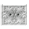 Large Forged Steel Rail Panel - 9/16" x 5/16" Material forged steel scrolls, forged panels, metal stair balusters, rail balusters, steel rail balusters, forged steel rosettes, steel balcony balusters, steel pickets, hammered metal stair baluster, hammered metal railing balusters, hand forged balusters, balusters with bushings, forged newel posts, forged rail panels, powder coated steel forgings, forged steel elemetns, stamped steel elements, fully weldable leaves, fully weldable flowers, pressed steel elements, weldable cast steel leaves, forged steel spheres, forged steel baskets