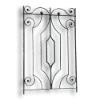 Forged Steel Rail Panel - 1/2" Sq. Material forged steel scrolls, forged panels, metal stair balusters, rail balusters, steel rail balusters, forged steel rosettes, steel balcony balusters, steel pickets, hammered metal stair baluster, hammered metal railing balusters, hand forged balusters, balusters with bushings, forged newel posts, forged rail panels, powder coated steel forgings, forged steel elemetns, stamped steel elements, fully weldable leaves, fully weldable flowers, pressed steel elements, weldable cast steel leaves, forged steel spheres, forged steel baskets