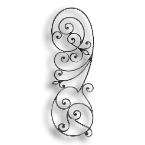 Forged Steel Scroll Panel - 5/8" x 5/16" Rect. Material forged steel scrolls, forged panels, metal stair balusters, rail balusters, steel rail balusters, forged steel rosettes, steel balcony balusters, steel pickets, hammered metal stair baluster, hammered metal railing balusters, hand forged balusters, balusters with bushings, forged newel posts, forged rail panels, powder coated steel forgings, forged steel elemetns, stamped steel elements, fully weldable leaves, fully weldable flowers, pressed steel elements, weldable cast steel leaves, forged steel spheres, forged steel baskets