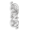 Forged Steel Scroll Panel - 5/8" x 5/16" Rect. Material forged steel scrolls, forged panels, metal stair balusters, rail balusters, steel rail balusters, forged steel rosettes, steel balcony balusters, steel pickets, hammered metal stair baluster, hammered metal railing balusters, hand forged balusters, balusters with bushings, forged newel posts, forged rail panels, powder coated steel forgings, forged steel elemetns, stamped steel elements, fully weldable leaves, fully weldable flowers, pressed steel elements, weldable cast steel leaves, forged steel spheres, forged steel baskets