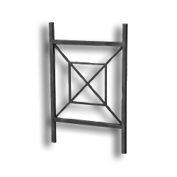 Forged Steel Art Deco Rail Panel - 1" Square Material forged steel scrolls, forged panels, metal stair balusters, rail balusters, steel rail balusters, forged steel rosettes, steel balcony balusters, steel pickets, hammered metal stair baluster, hammered metal railing balusters, hand forged balusters, balusters with bushings, forged newel posts, forged rail panels, powder coated steel forgings, forged steel elemetns, stamped steel elements, fully weldable leaves, fully weldable flowers, pressed steel elements, weldable cast steel leaves, forged steel spheres, forged steel baskets