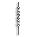 Powder Coated Forged Steel Baluster - 1/2" Sq. Material - Style 4 - SFPC471CB