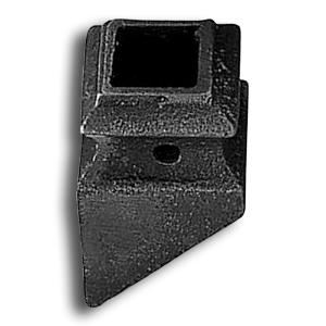 Powder Coated Pitched Shoes forged steel finial, cast iron bushings, brass finial, bushings, baluster, cast iron baluster collar, cast iron shoes and bases, brass baluster, powder-coated, zinc square shoe, aluminum baluster collar, simshoe, ts distributors