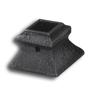 Powder Coated Flat Shoes forged steel finial, cast iron bushings, brass finial, bushings, baluster, cast iron baluster collar, cast iron shoes and bases, brass baluster, powder-coated, zinc square shoe, aluminum baluster collar, simshoe, ts distributors
