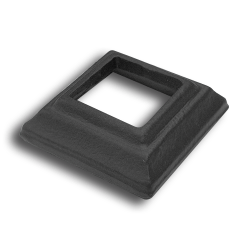 Powder Coated Picket Shoe - Square forged steel finial, cast iron bushings, brass finial, bushings, baluster, cast iron baluster collar, cast iron shoes and bases, brass baluster, powder-coated, zinc square shoe, aluminum baluster collar, simshoe, ts distributors