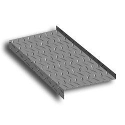 Stock Steel Diamond Floor Plate closed riser, concrete steps, custom fabricated steps, stair stringers, diamond 