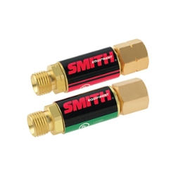 Miller - Smith Flashback Arrestors welding, shop supplies, weld, cutting torch, welding rods, power cord, poly, tarp, torch, hobart, fan, barricade, clamp, electrode, electrodes, tungsten, copper cable, MIG, lug, solder, spoolmate, nozzle, tip, tip adapter, Miller, SYNCROWAVE 210, welding, Hobart, Millermatic, Handler, Plasma, Cutter, Stick, Spectrum 375, MIG, TIG, engine-driven, arc welding and cutting equipment, fabrication, engine-driven, welding wire, torch cutting, hand running gear, cylinder rack, Spectrum 625