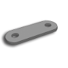 Weld Tab - Straight with Two Holes base plates, flange plates, weld tabs, decorative  metal weld tabs, steel base plates, steel flange plates, metal base plates, metal flange plates, weldable