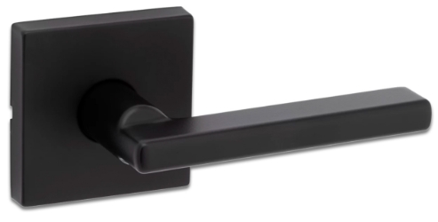 Kwikset Halifax Passage Levers Halifax lever, kwikset lever, satin nickel lever, matte black lever, square handle, black handle, brushed silver handle, brushed silver lever, passage lever, non locking lever
