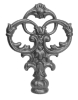 1/2" Cast Iron Round Base Ornate Finial 