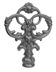 1/2" Cast Iron Round Base Ornate Finial 