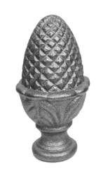 1-3/4" Cast Iron Solid Pineapple Finial with 1-3/4" Round Base 