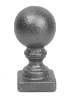 1" Cast Iron Ball Finial with Flat Base 