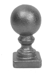 1" Cast Iron Ball Finial with Flat Base 