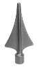 1/2" Cast Iron Round Base Spear Finial 