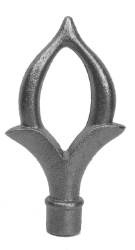1/2" Cast Iron Round Base and Oval-Shaped Top Finial 