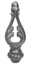 1/2" Cast Iron Round Base Ornate Spear Finial 