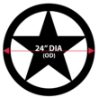 3/16 Laser Cut Steel Star laser cut steel letter, laser cut steel star, 3/16 steel star, steel gate decor, decorative steel star in circle, 24 inch steel star