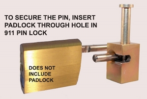 911 Quick Release Pin Lock for Swing Gate fire department code, swing gate lock, swing arm lock, 911 pin lock, fire department padlock
