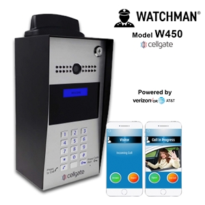 450 EVO AT&T Live Streaming Video Telephone Entry System Watchman, cellgate, telephone entry system, video telephone, AT&T gate entry system, Verizon gate entry system, dual sim
