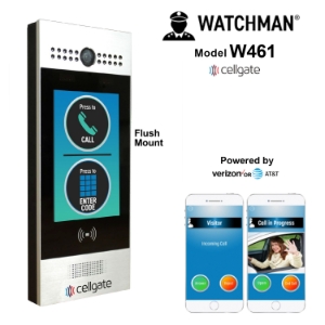 461 EVO AT&T Live Streaming Video Multi-Tenant Telephone Entry System Watchman, cellgate, multi tenant entry, telephone entry system, video telephone, AT&T gate entry system, Verizon gate entry system, apartment gate entry