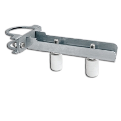 Guide Roller for 4" OD Round Pipe of Square Post galvanized gate track, guide track, top mounting track, top mount gate guide, top mount cantilever, cantilever gate system, cantilever wheels