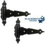 Ornamental 8" Self-Closing T-Hinges WOOD GATE SELF-CLOSING HINGE, BLACK POWDER-COATED HINGE FOR WOOD, T-HINGE