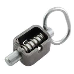 Spring-Loaded Bolt Latch  Spring loaded latch, bolt latch with spring, 3 inch bolt latch, zinc-plated latch, pull latch with spring, spring loaded bolt, industrial strength latch