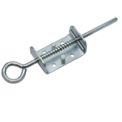 Zinc Spring-Loaded Bolt Latch Spring loaded latch, bolt latch with spring, 8.5 bolt latch, zinc-plated latch, pull latch with spring, spring loaded bolt, industrial strength latch