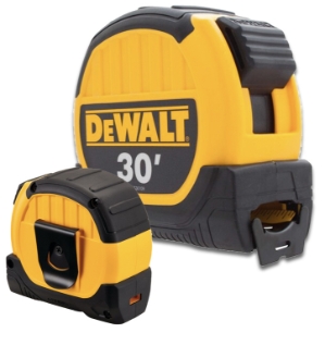 DeWalt 30 FT Tape Measure <meta name="word="30 FT tape measure, Dewalt Tape Measure, heavy-duty tape measure, wide BLADE REACH, contractor tape measure, discounted dewalt, tough blade tape measure">