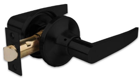 Economy Passage Lever <meta name="word="MODERN DOOR LEVER, passage lever, black matte door lever, gate lever, black matte gate lever, economy door lever, gate passage lever, nonlocking door lever, no lock door handle, black matte door handle">