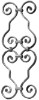 Unbreakable Steel Scrolls for 1/2" Bar or Tube forged steel scrolls, forged panels, metal stair balusters, rail balusters, steel rail balusters, forged steel rosettes, steel balcony balusters, steel pickets, hammered metal stair baluster, hammered metal railing balusters, hand forged balusters, balusters with bushings, forged newel posts, forged rail panels, powder coated steel forgings, forged steel elemetns, stamped steel elements, fully weldable leaves, fully weldable flowers, pressed steel elements, weldable cast steel leaves, forged steel spheres, forged steel baskets