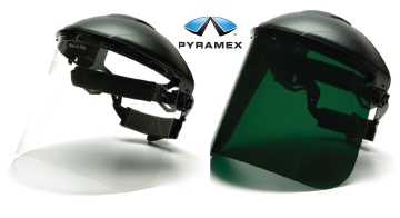Face Shields welding shield, helmet shield, face shield, ridgeline ratchet headgear, UVA protection, pyramex safety, safety shield